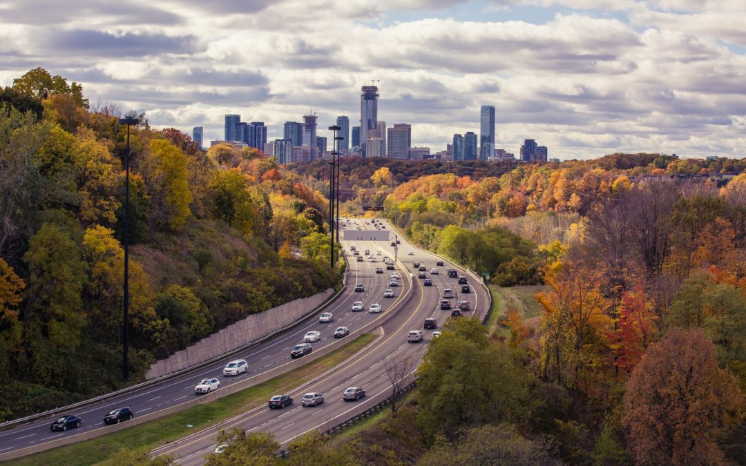 The DVP with Toronto skyline in the background